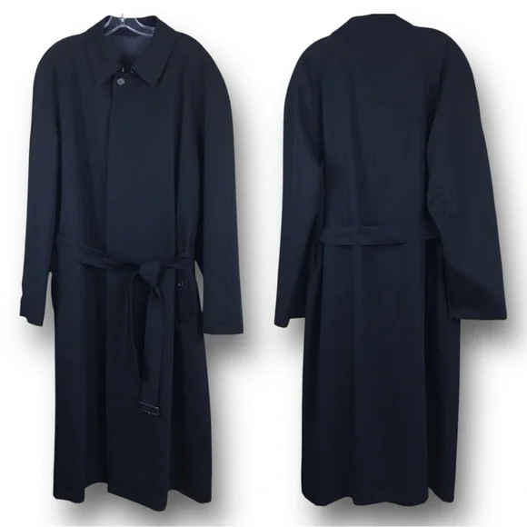 Burberry London Single Breasted Belted 100% Wool Car Trench Coat Size 40R - Picture 4 of 15